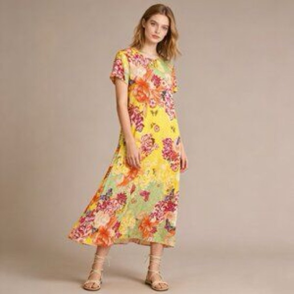 NWT JOHNNY WAS THE JANIE FAVORITE CAP SLEEVE DRESS-Charlie MULTI